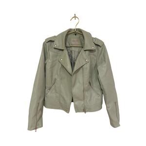 Blank NYC Faux Leather Mint Green Jacket - Size S